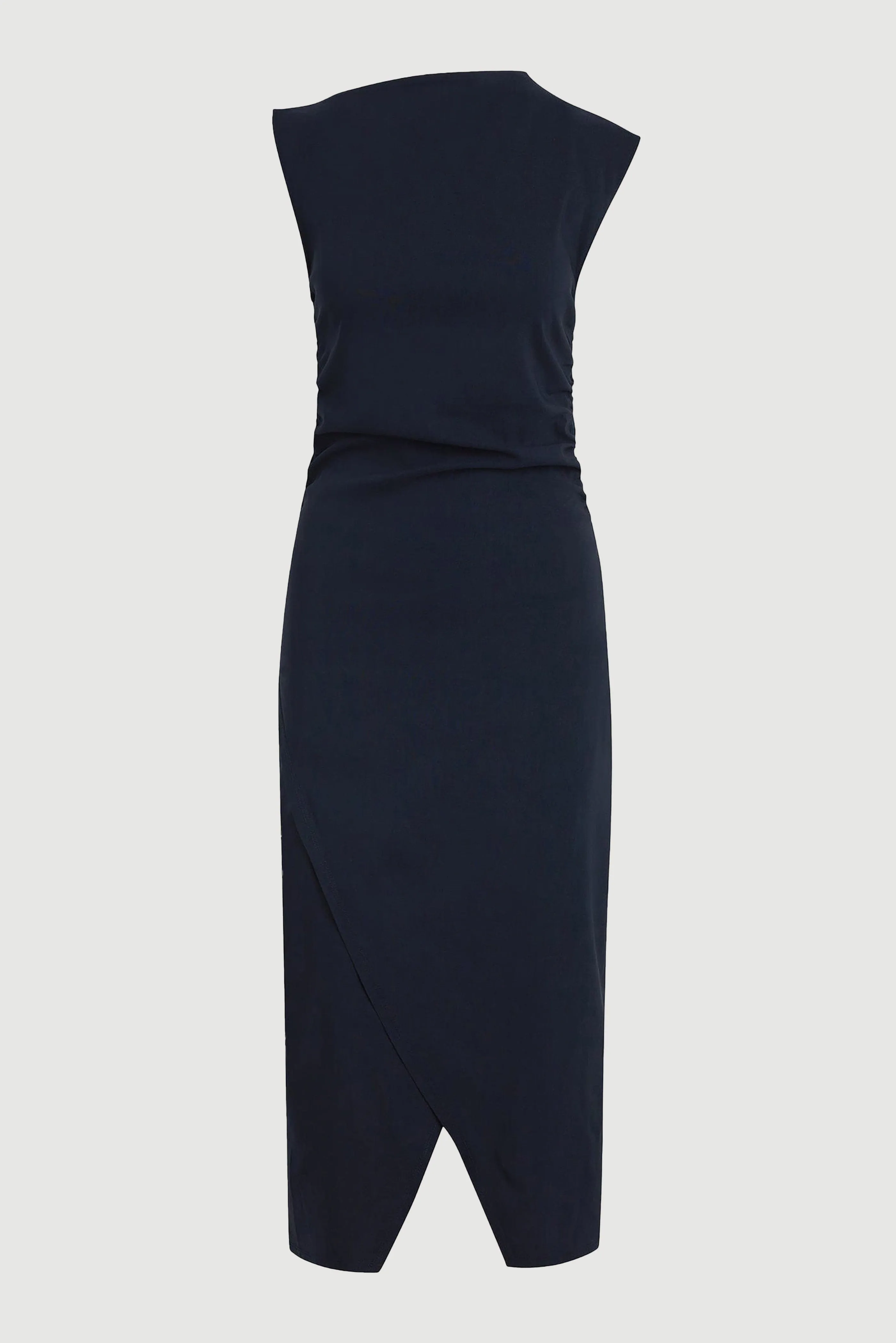 Manon Asymmetric-Neck Ruched Dress (Petite) Pure Fit MoistureWicking Fabric