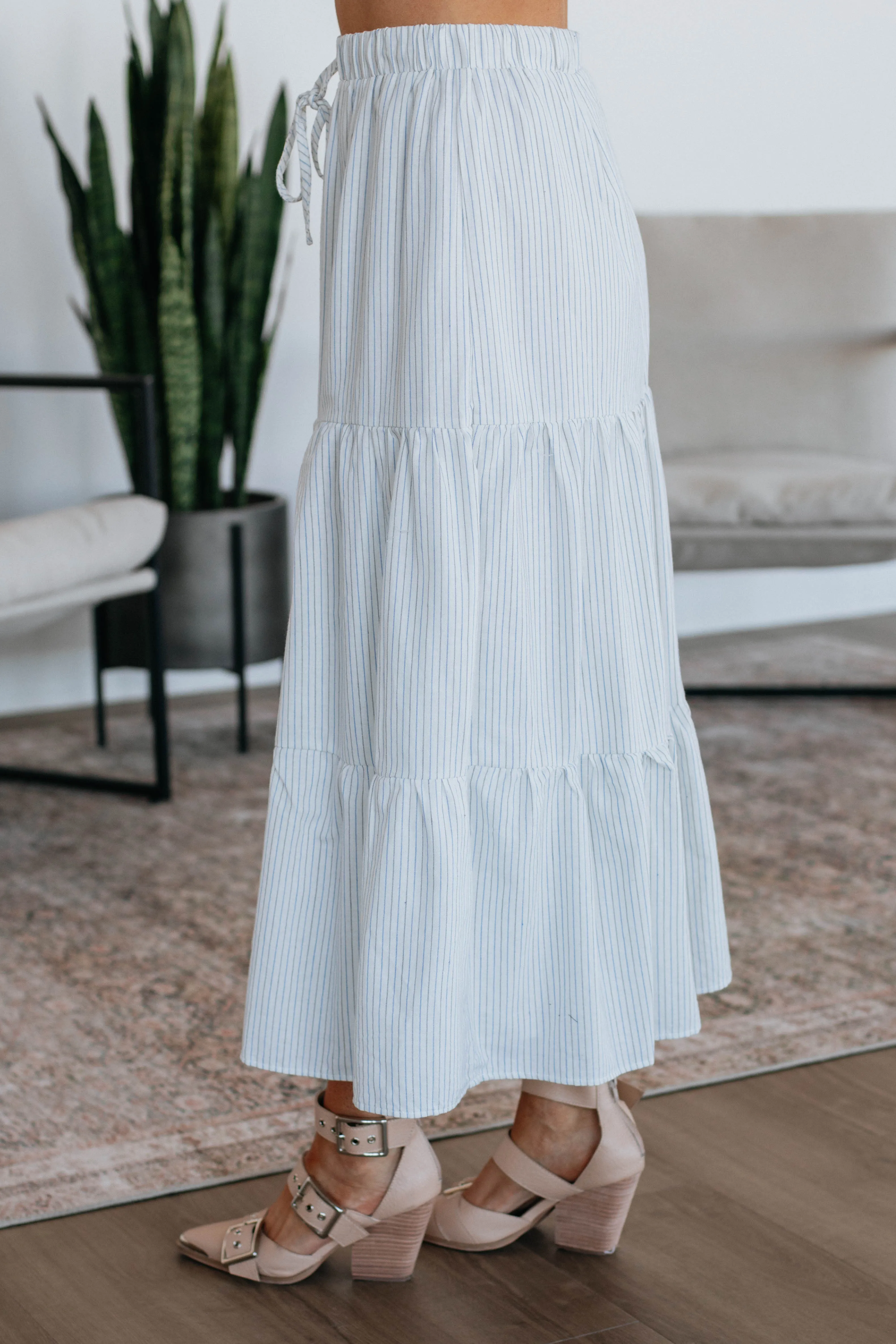 Sylvey Striped Skirt Simple Styling Wrap Closure
