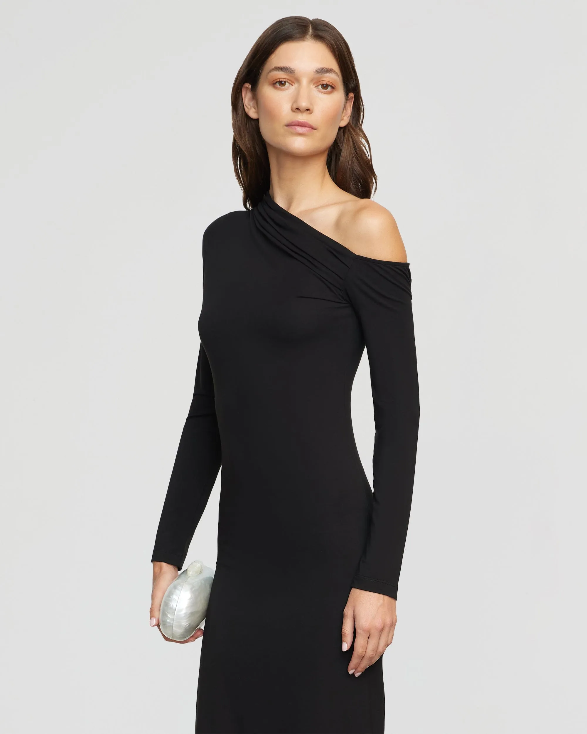 Feather Glow Alina Off-Shoulder Jersey Dress