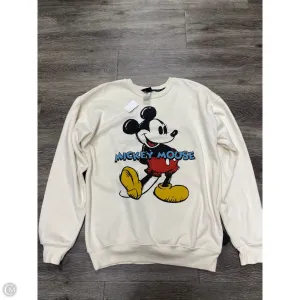 NoSlip Hem Sweatshirt Crewneck By Disney Store In Ivory, Size: M