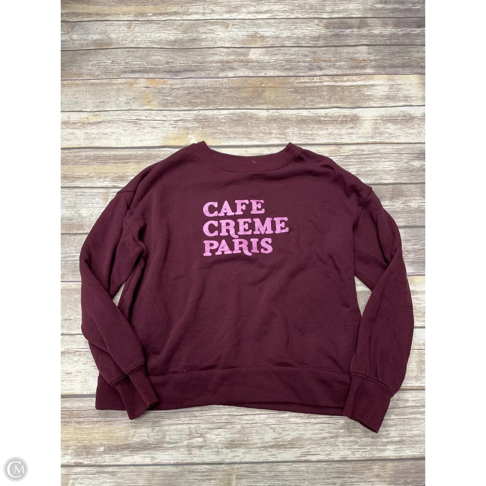 Sweatshirt Crewneck By Loft In Maroon, Size: M AntiBacterialTreatment