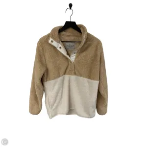 Functional Fit Sweatshirt Collar By Clothes Mentor In Tan & White, Size: S