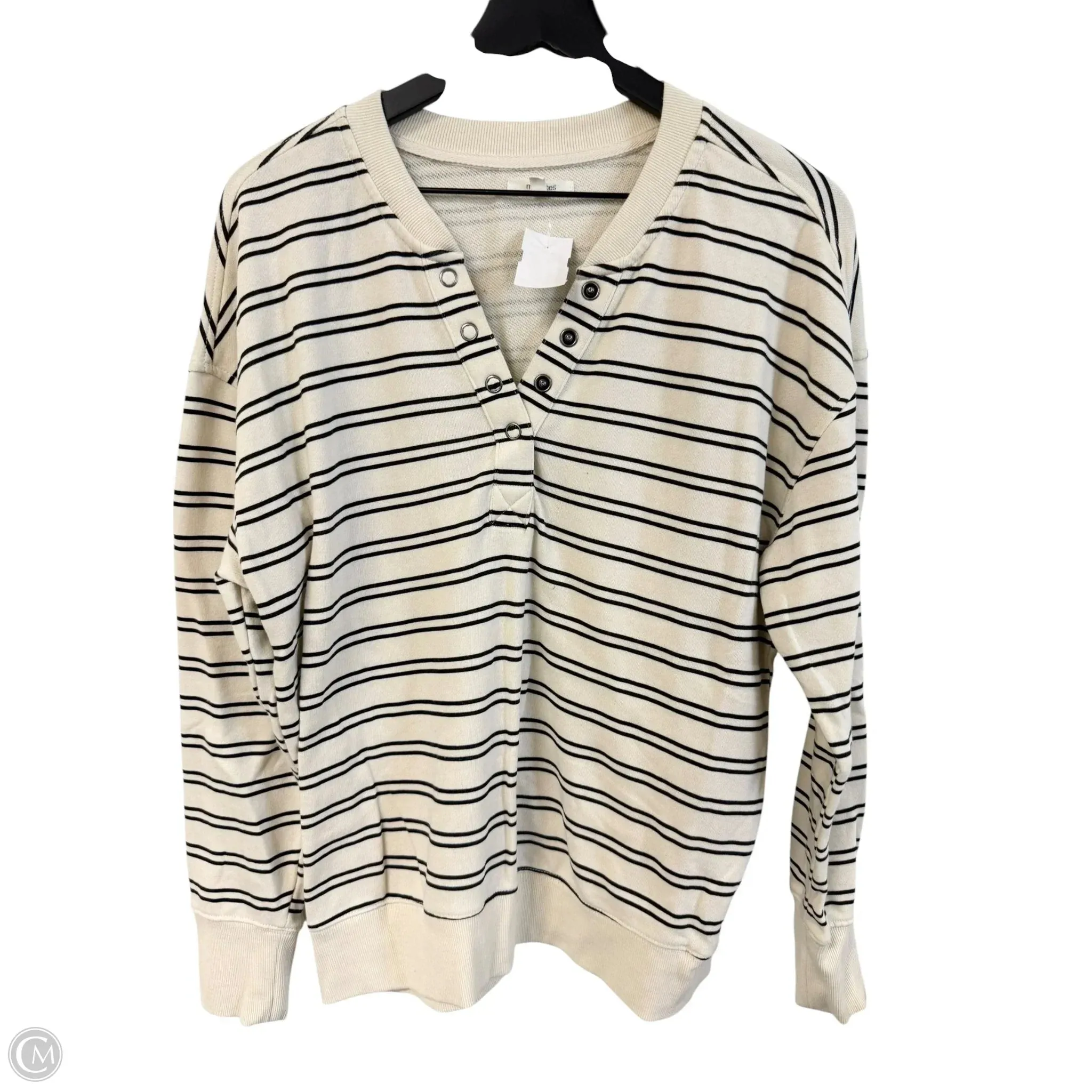 Sweatshirt Crewneck By Maurices In Black & White, Size: L Breathable knit