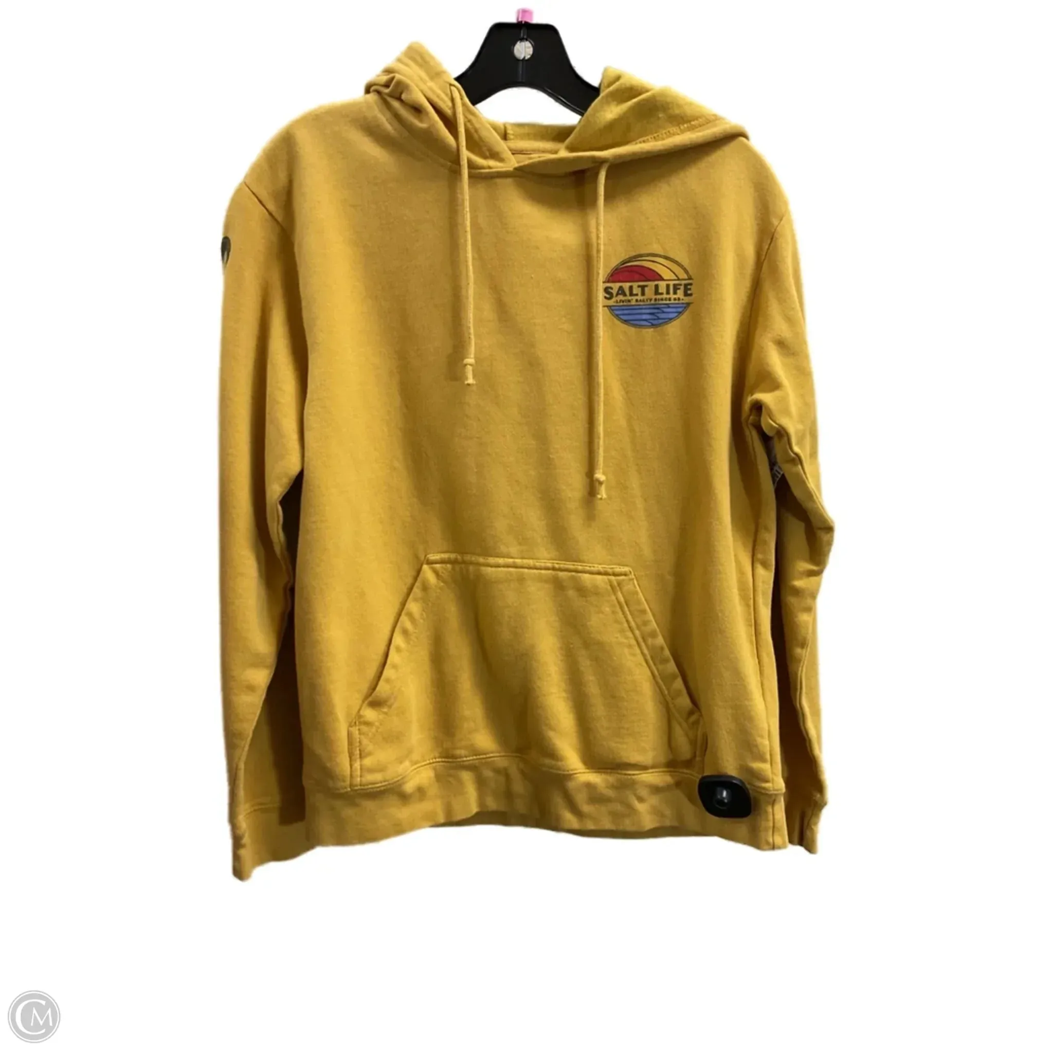 Dynamic Glow Stage Feel Sweatshirt Hoodie By Clothes Mentor In Yellow, Size: S