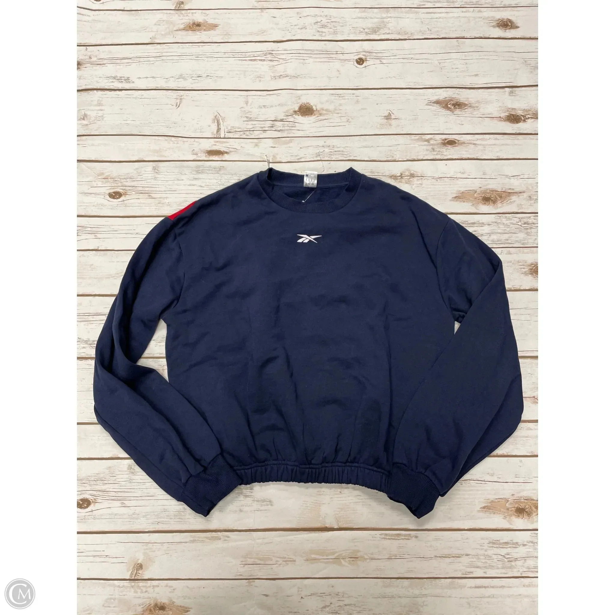 Athletic Sweatshirt Crewneck By Reebok In Navy, Size: M Ventilated Back Panels Cold Weather Gear