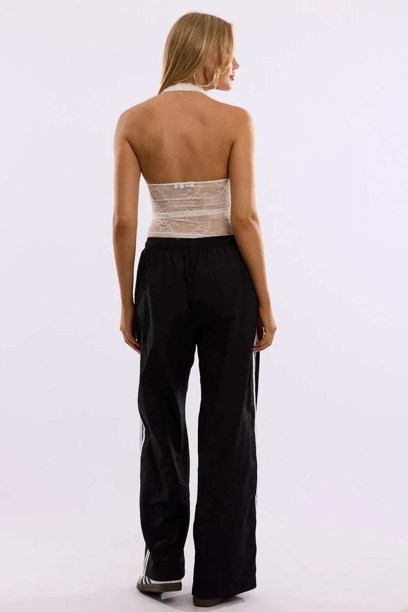 Black Track Pants Side Stripe Perfect Pair