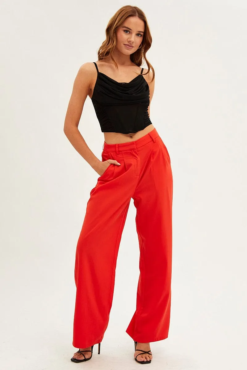 TaglessComfort Outdoor Use Orange Wide Leg Pants High Rise