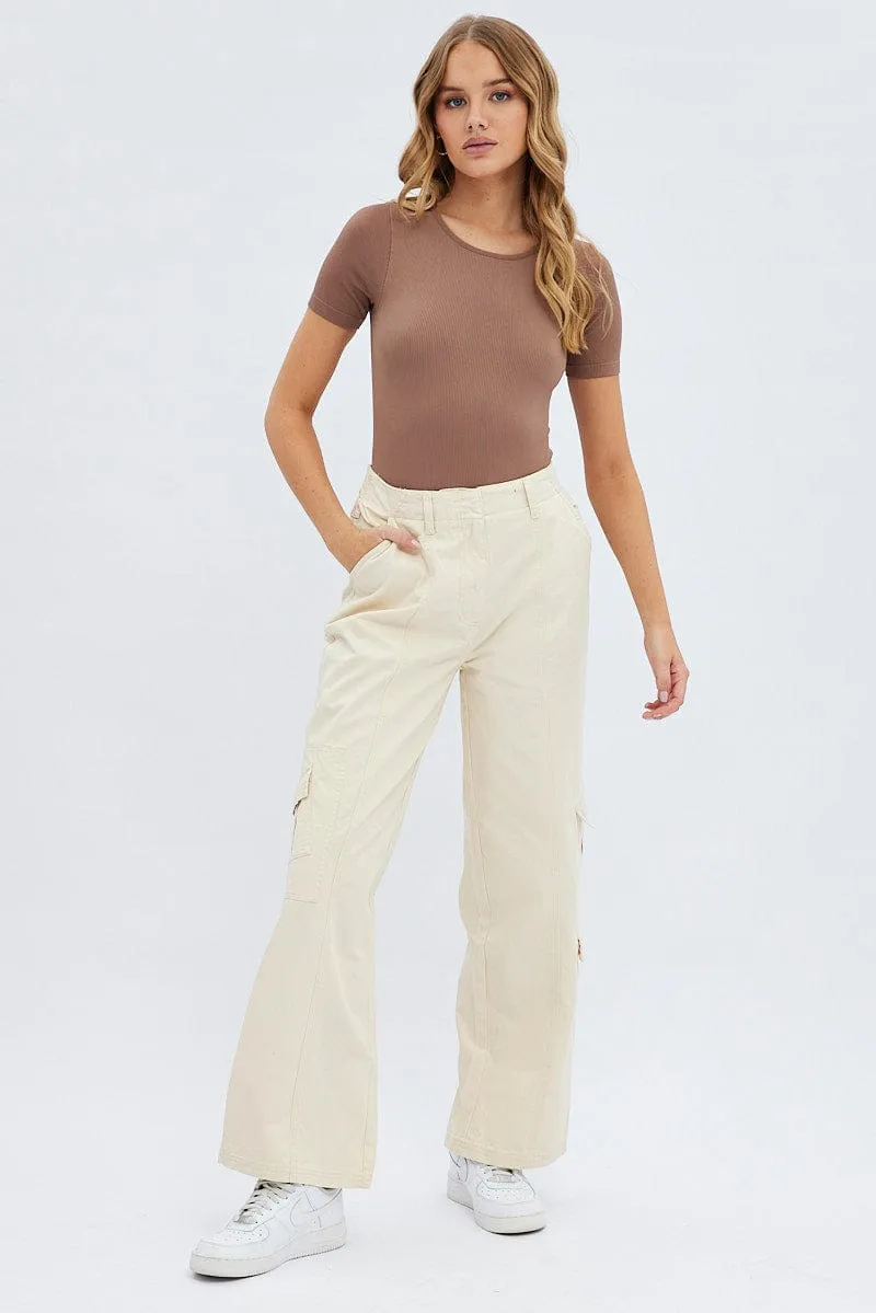 Camel Cargo Pants Low Rise Plus-size option HeatRegulatingLining