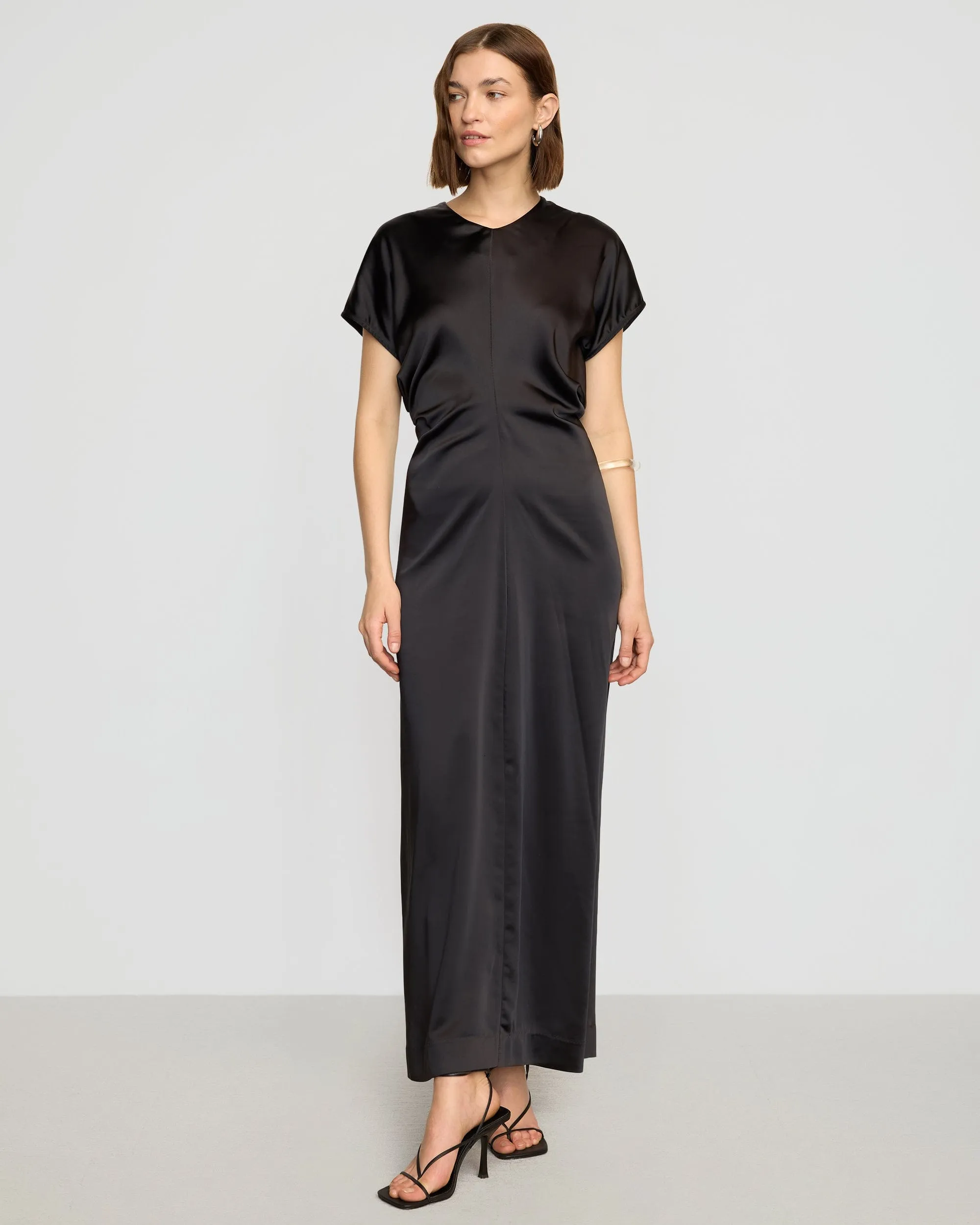 Light Wool Fiona Curved-Shoulder Dress