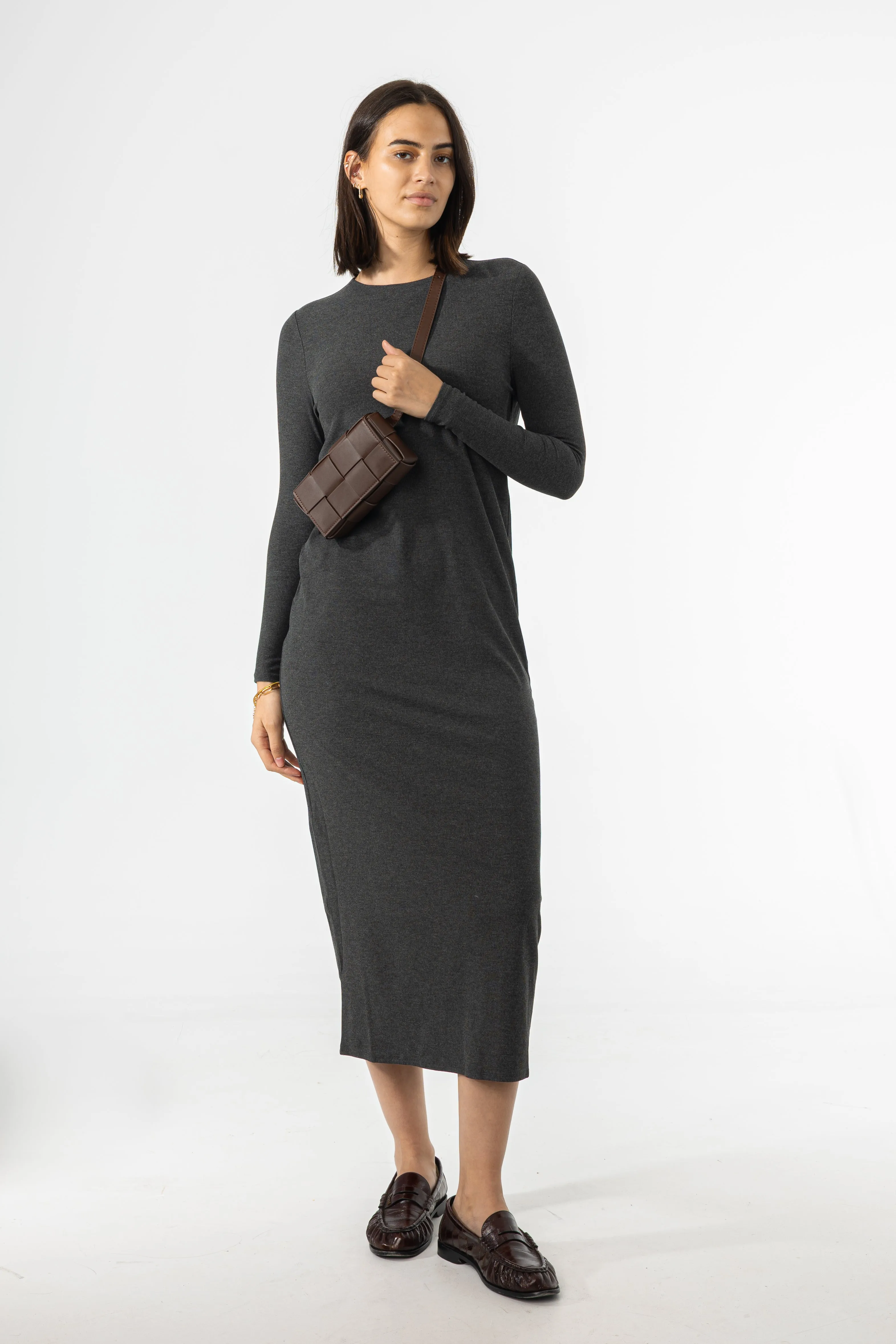 Grey Basic Maxi Modern Look