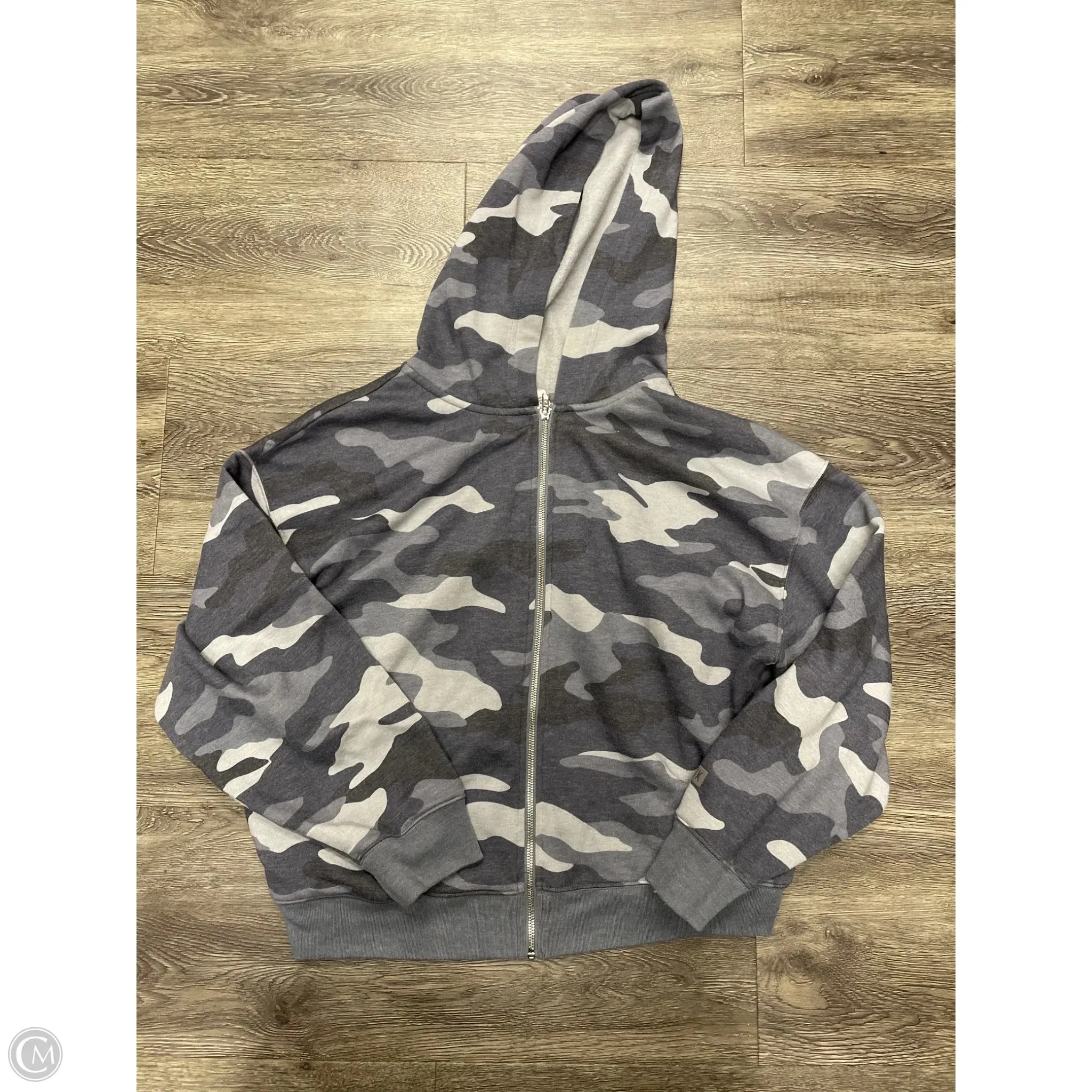 Breathable Lining Smart Wear Sweatshirt Hoodie By Pink In Camouflage Print, Size: M