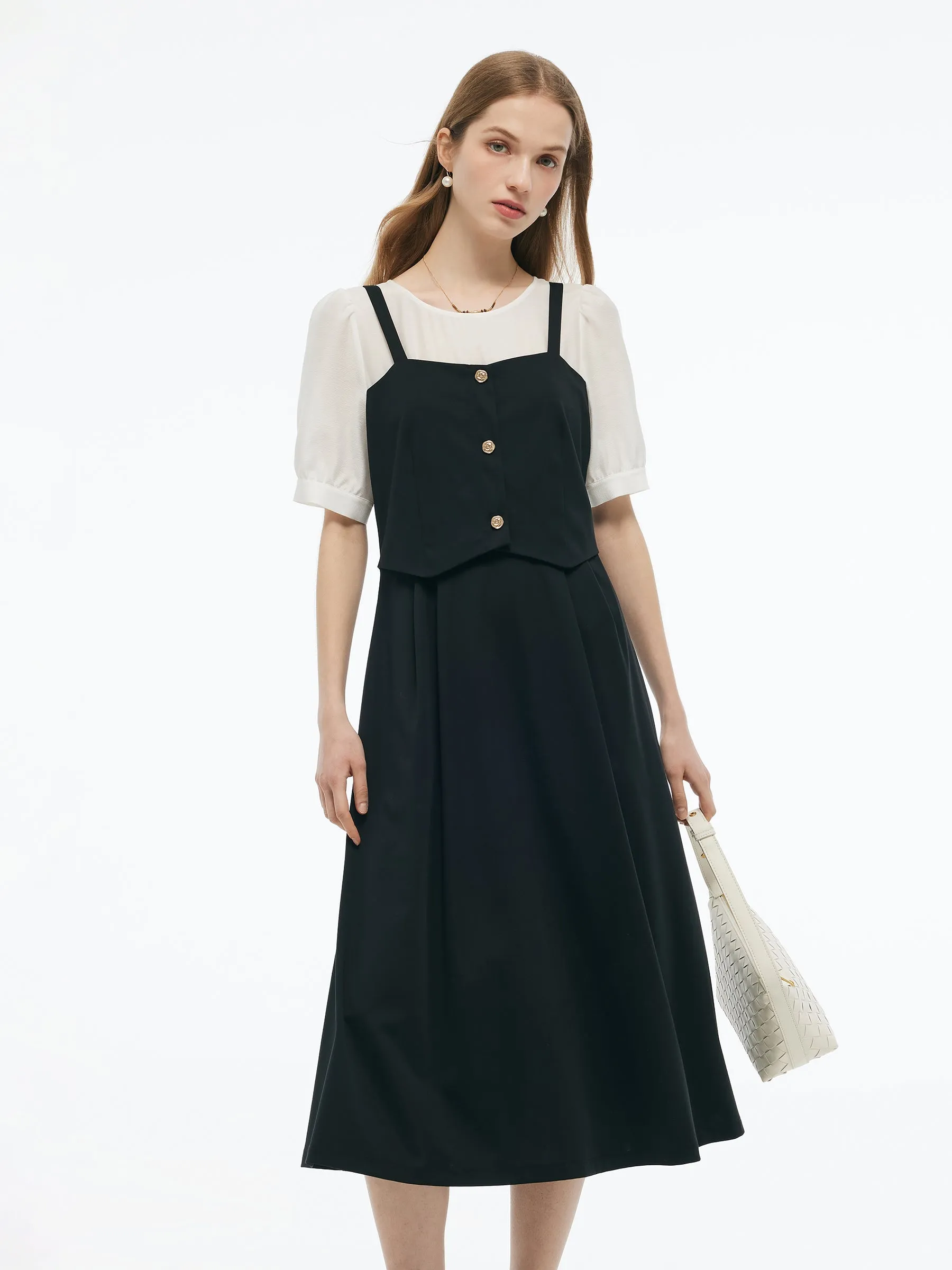 Tencel Blend Mock Layered Women A-Line Maxi Dress athletic shoes Slim Fit Jeans