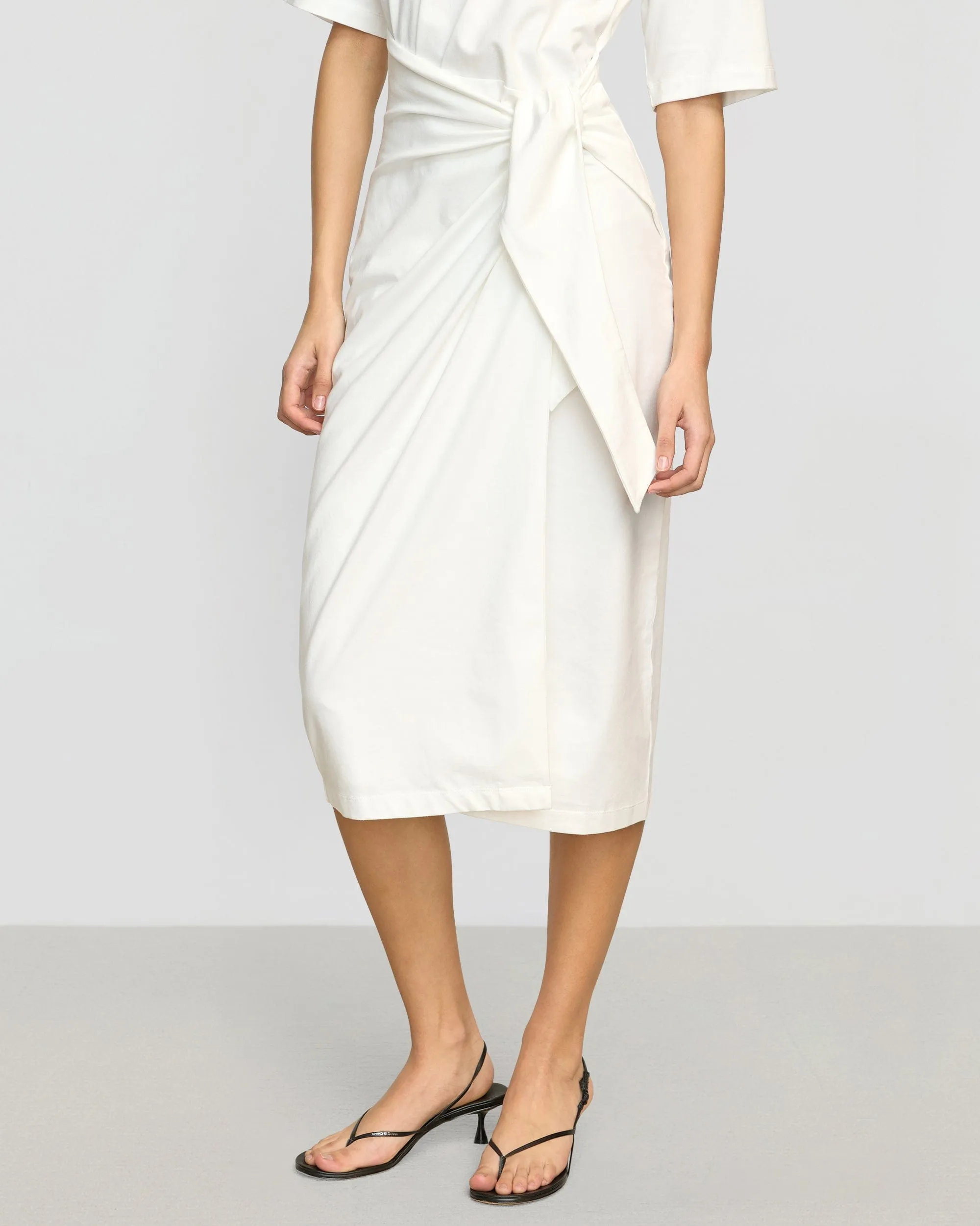 Noa Organic Cotton T-Shirt Wrap Dress Strong Denim LightweightWeave