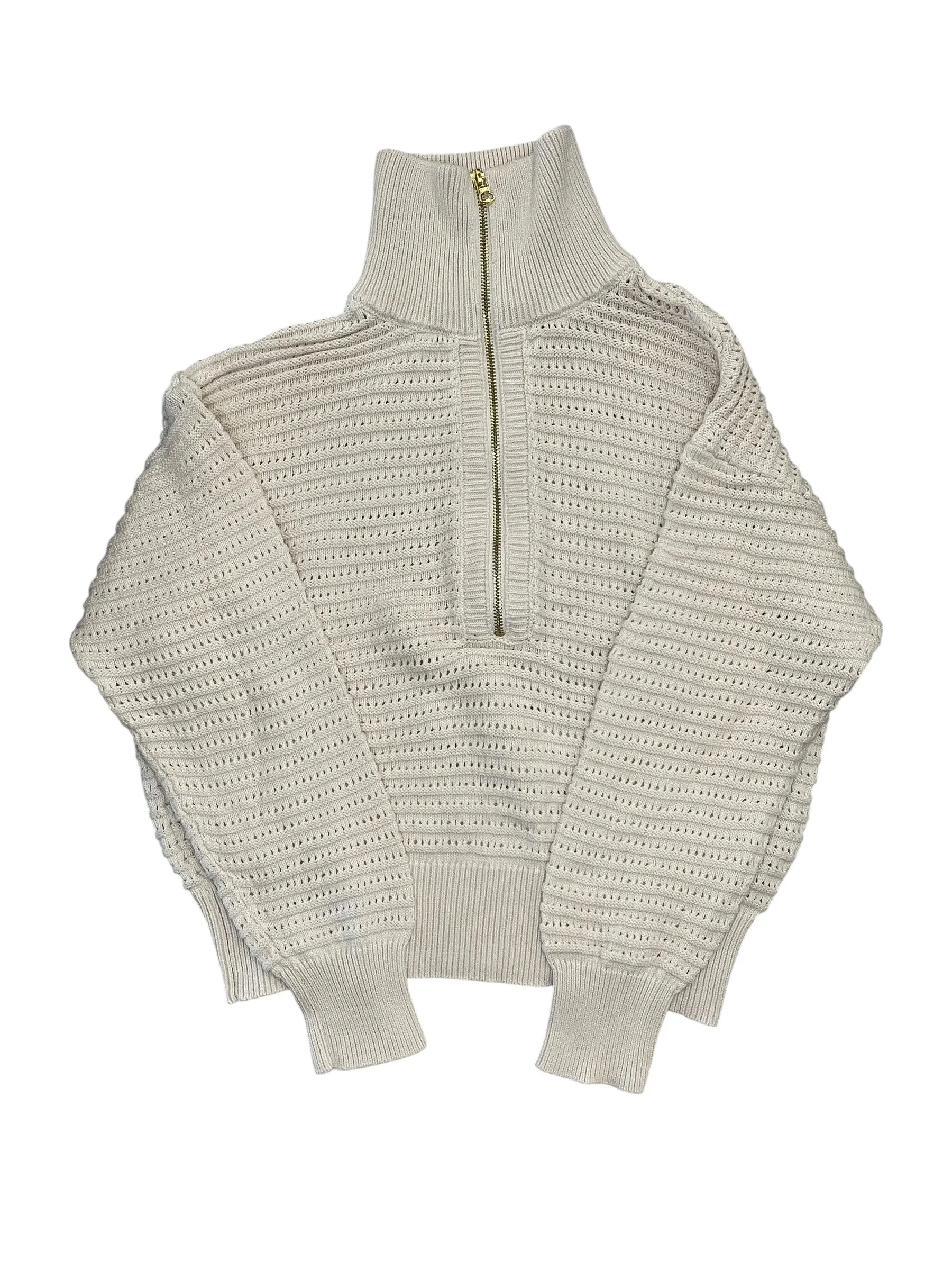 Sweatshirt Collar By Varley In Cream, Size:Xs Fall Core