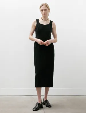 Heroine Glow Party Ready Hard Twist Cotton Linen Gabardine Dress Black