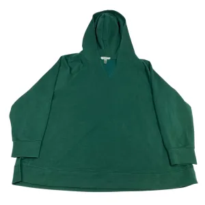 Casual Skirt Sweatshirt Hoodie By Cable And Gauge In Green, Size:3X