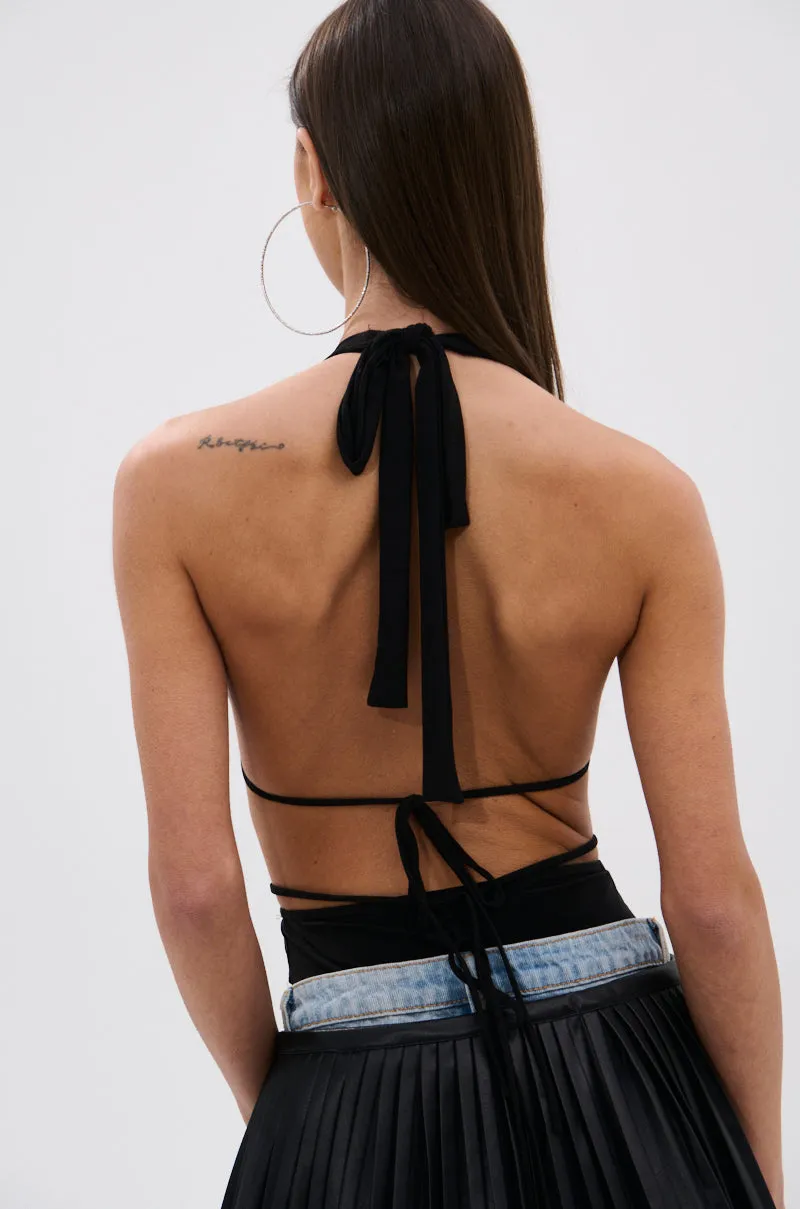 suitable for beginners SHOW IT OFF CUT-OUT BODYSUIT IN BLACK