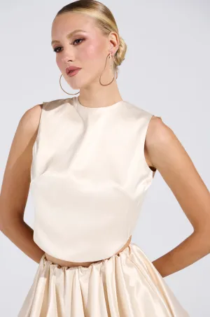 CITY POPPIN CROPPED OPEN BACK BLOUSE Reflective Trims