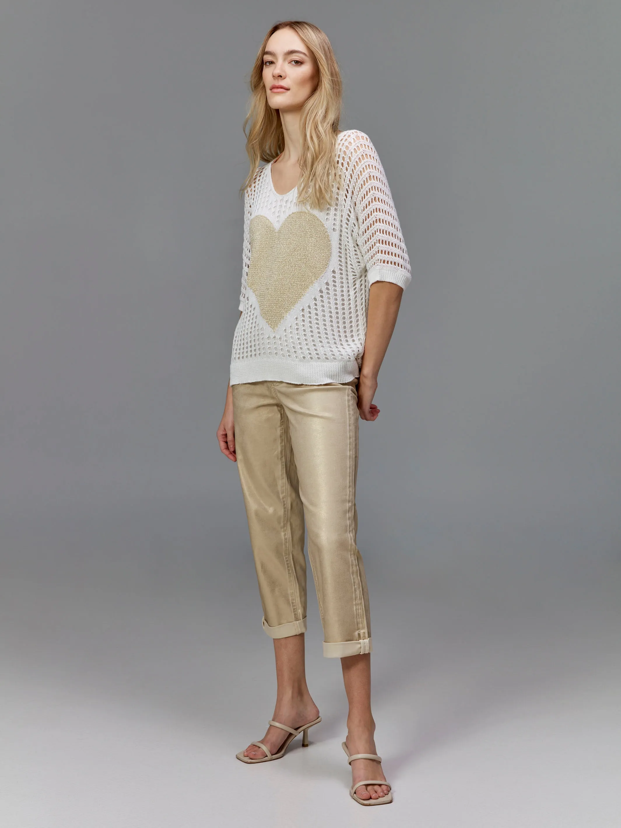 Customizable Fit Sustainable Student Outfit Nature Lover Foiled Straight Leg Pants with Cuffed Hem - Natural