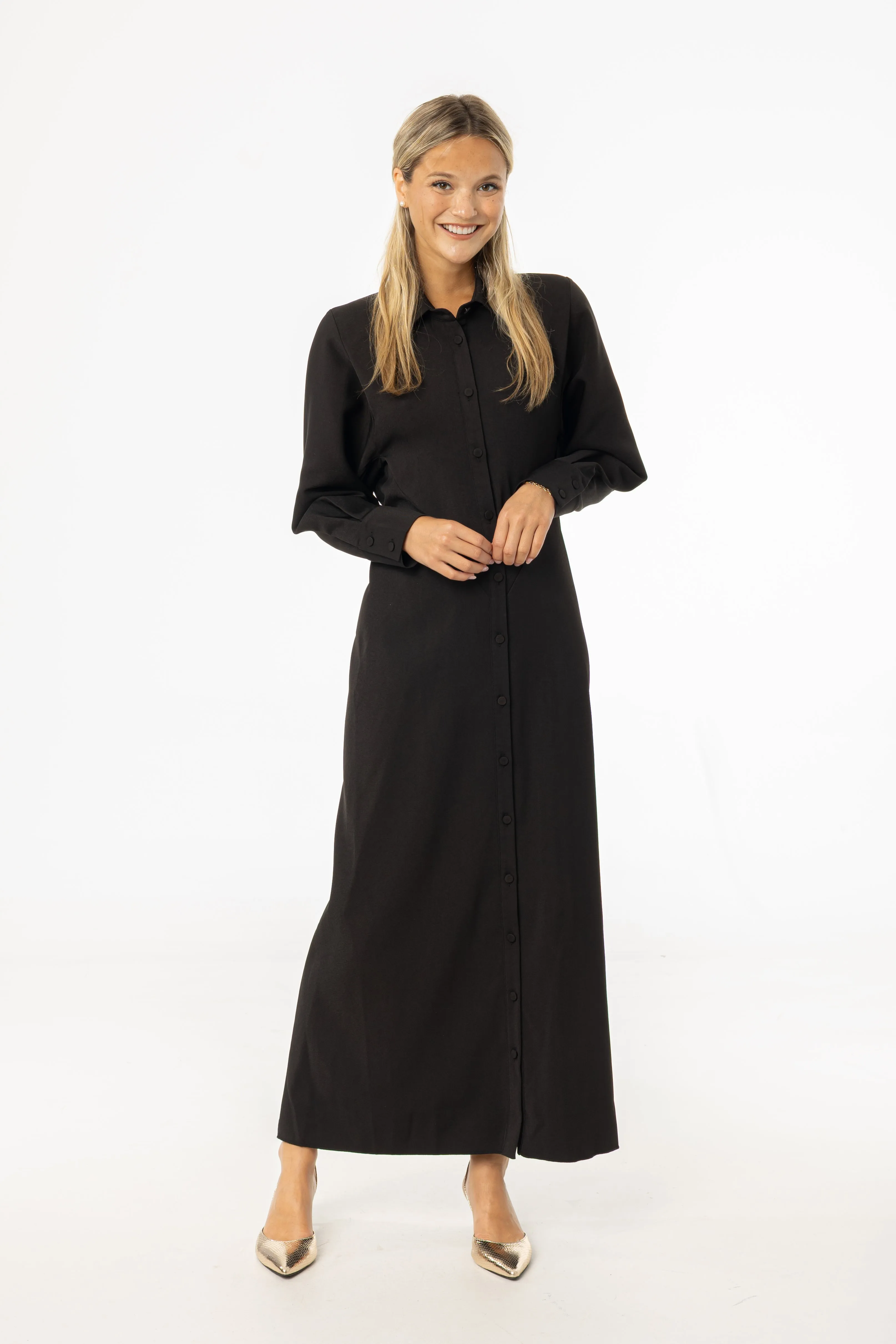 Peace Core Black Empire Maxi Dress