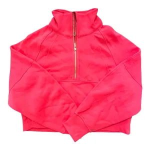 StretchableFabric Casual Sweatshirt Athletic Sweatshirt Collar By Lululemon In Pink, Size:Xs
