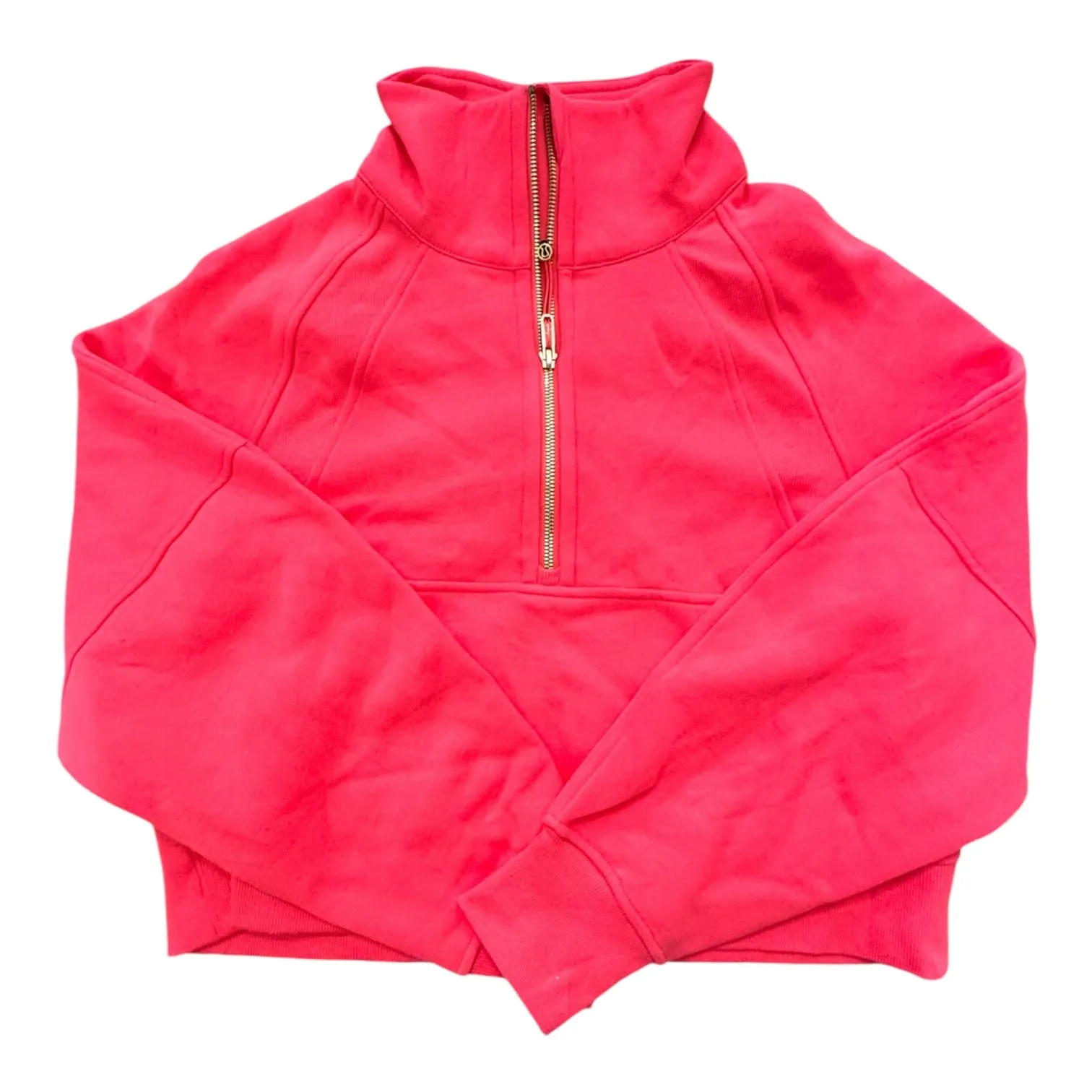 StretchableFabric Casual Sweatshirt Athletic Sweatshirt Collar By Lululemon In Pink, Size:Xs
