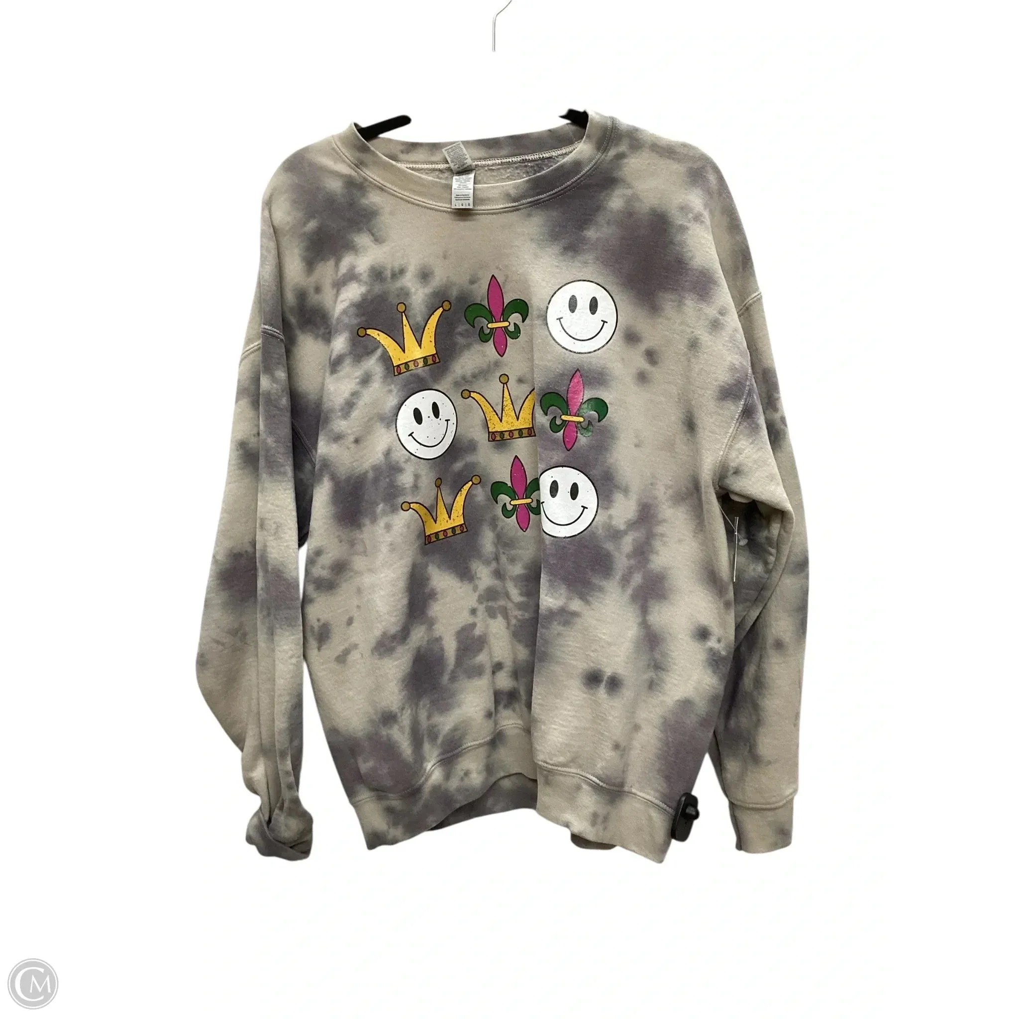 Sweatshirt Crewneck By Gildan In Grey, Size: L Casual Polo Beach Fit