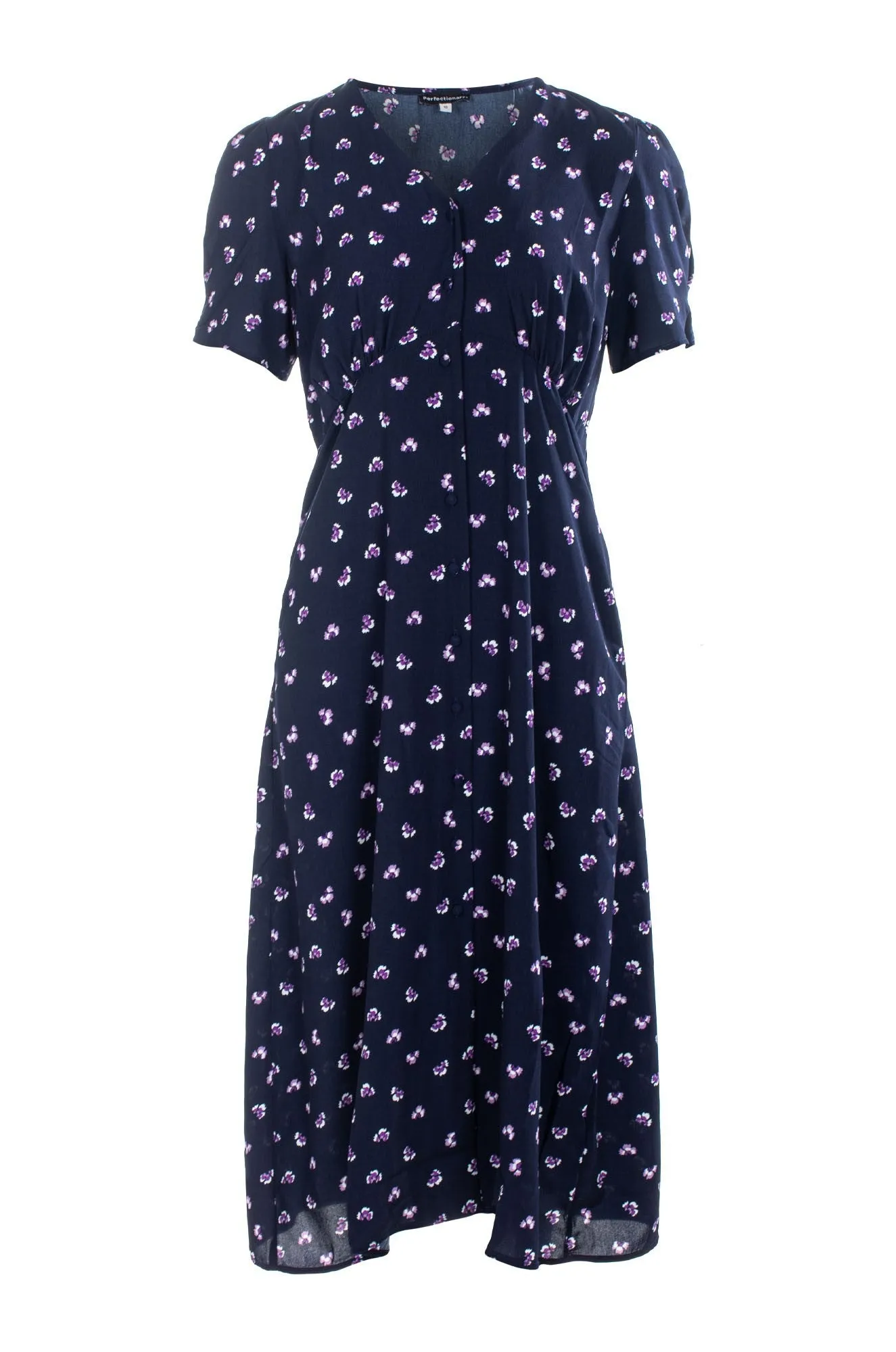 V Neck Midi Dress | Navy Petal | 4571C1 Lightweight Composite Flexible Joints
