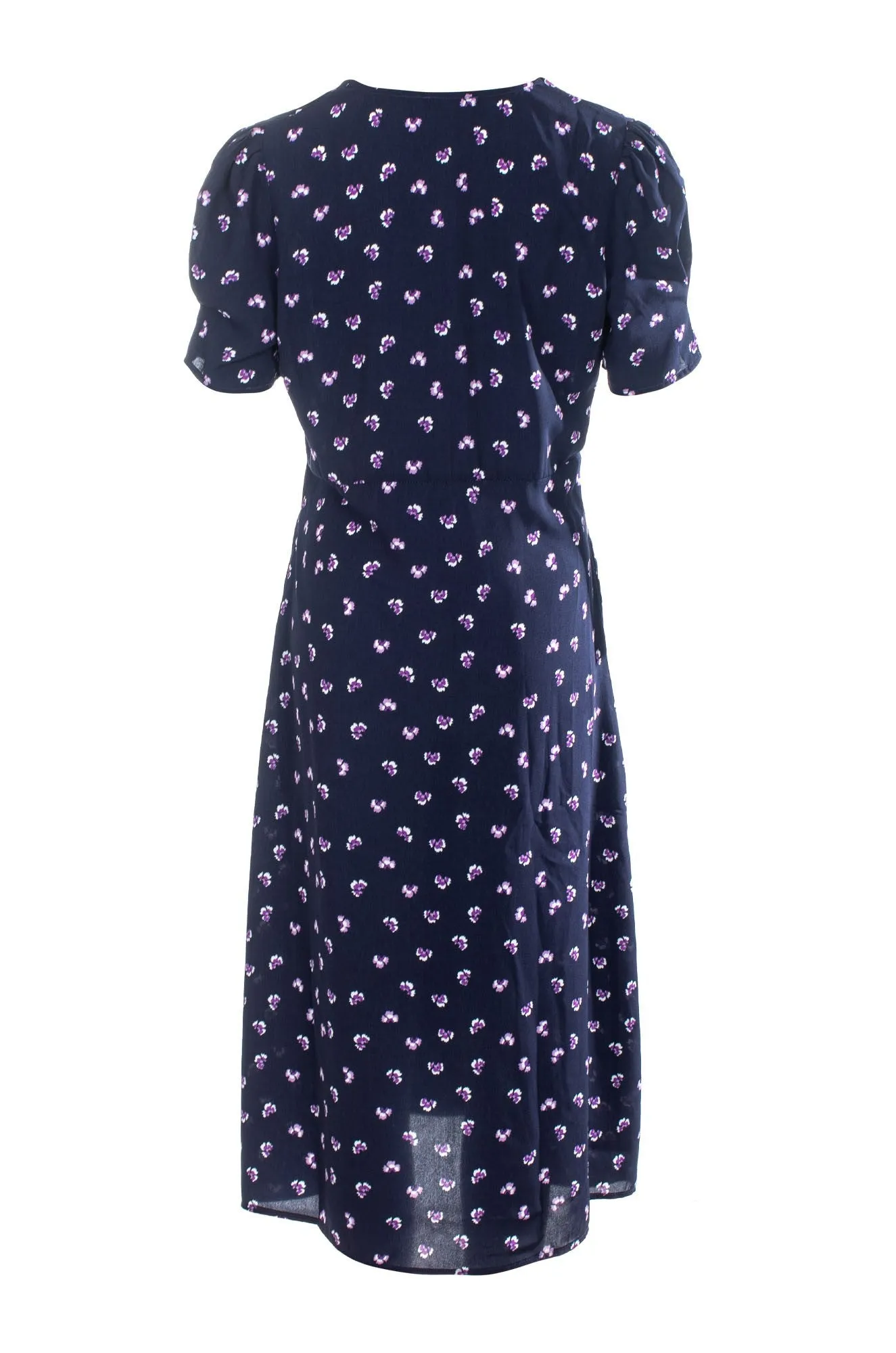 V Neck Midi Dress | Navy Petal | 4571C1 Soft Lining Relaxed Cut