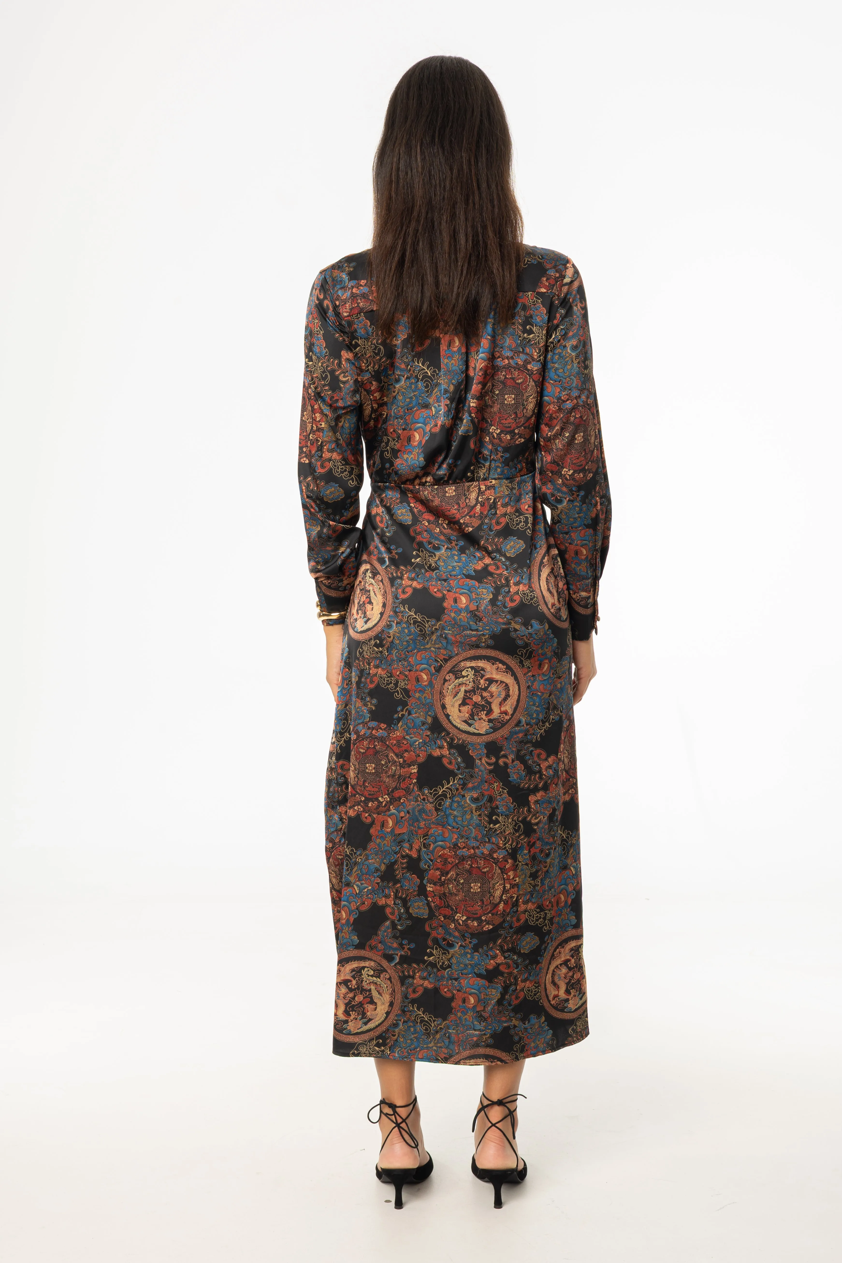 Street Icon World Edge Multicolor Side Tie Maxi Dress