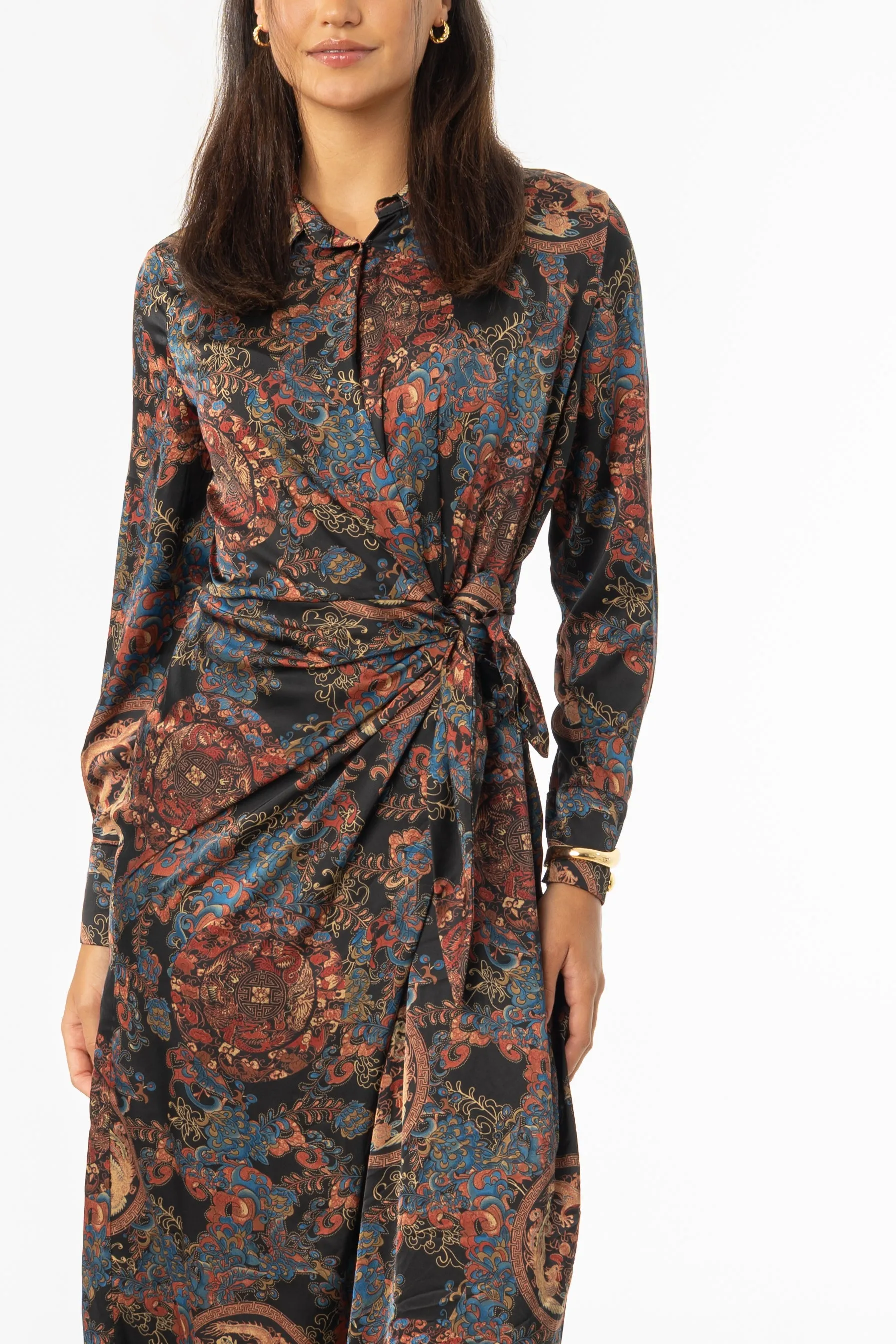 Conscious Fashion Multicolor Side Tie Maxi Dress