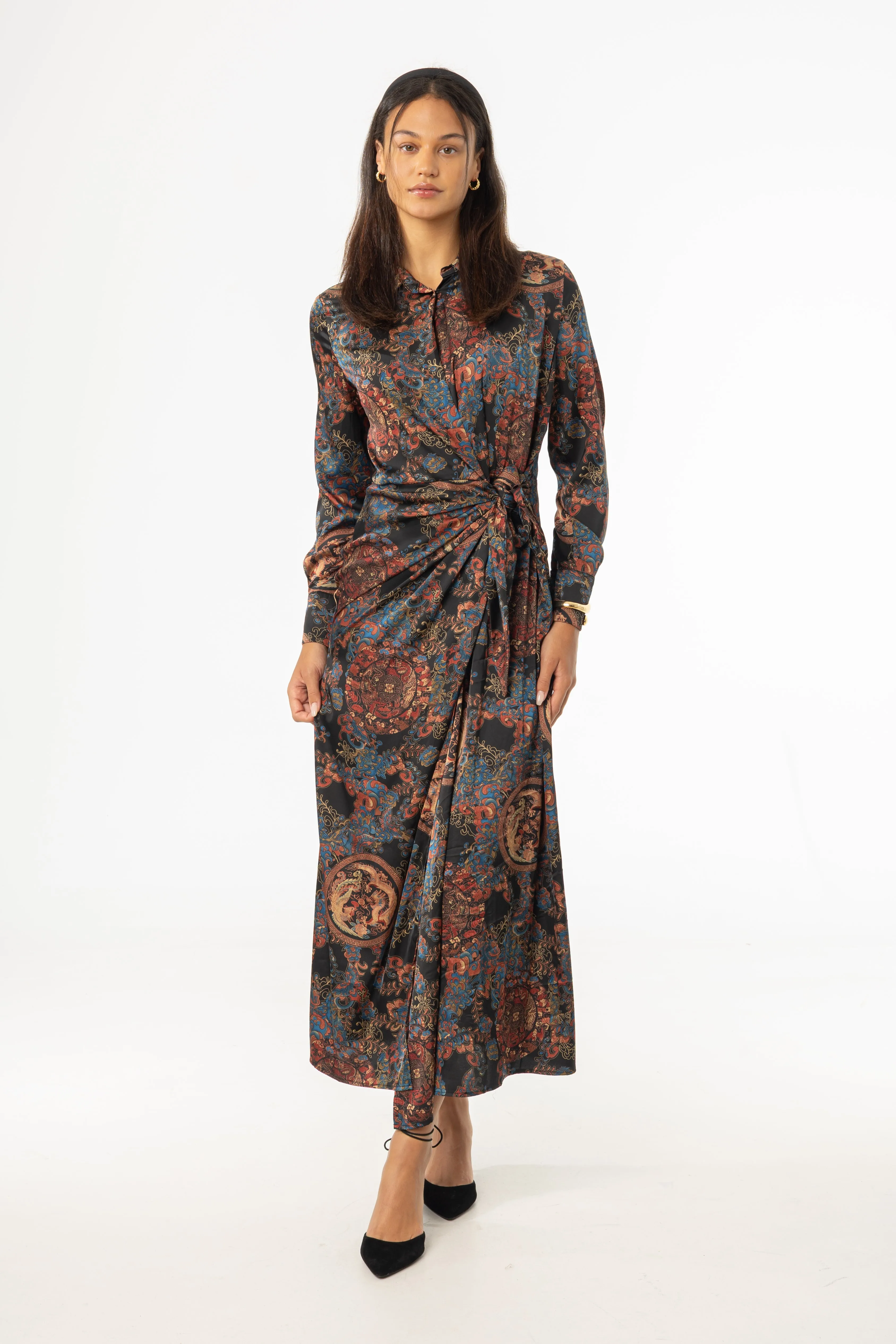 UniversalFit Multicolor Side Tie Maxi Dress