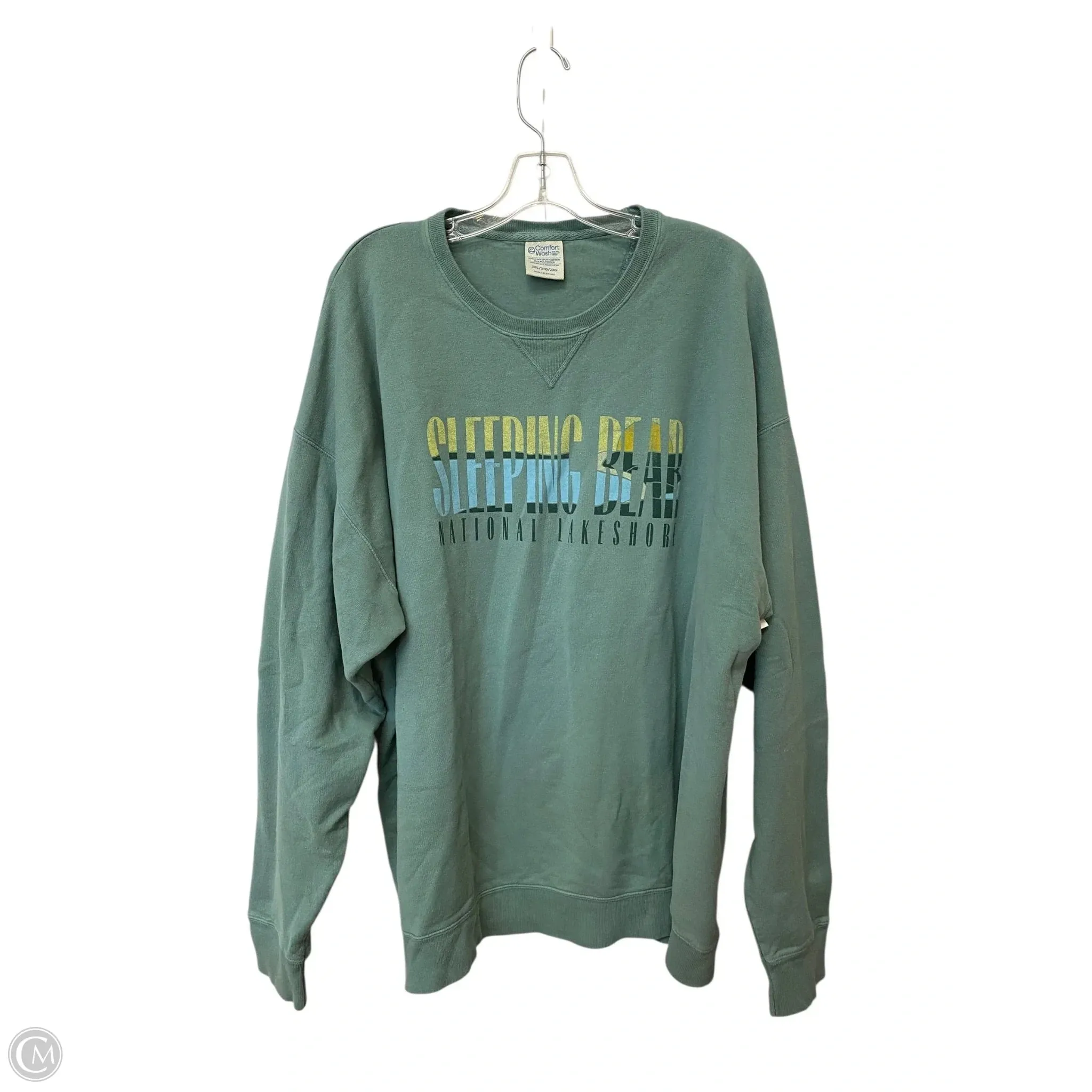 Sweatshirt Crewneck By Clothes Mentor In Green, Size: 2x Basic Wear Spirit Glow