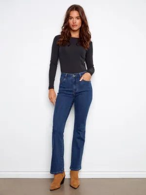 Affordable Neutral Holiday Vibes Celine Flare Leg Jeans - Indigo