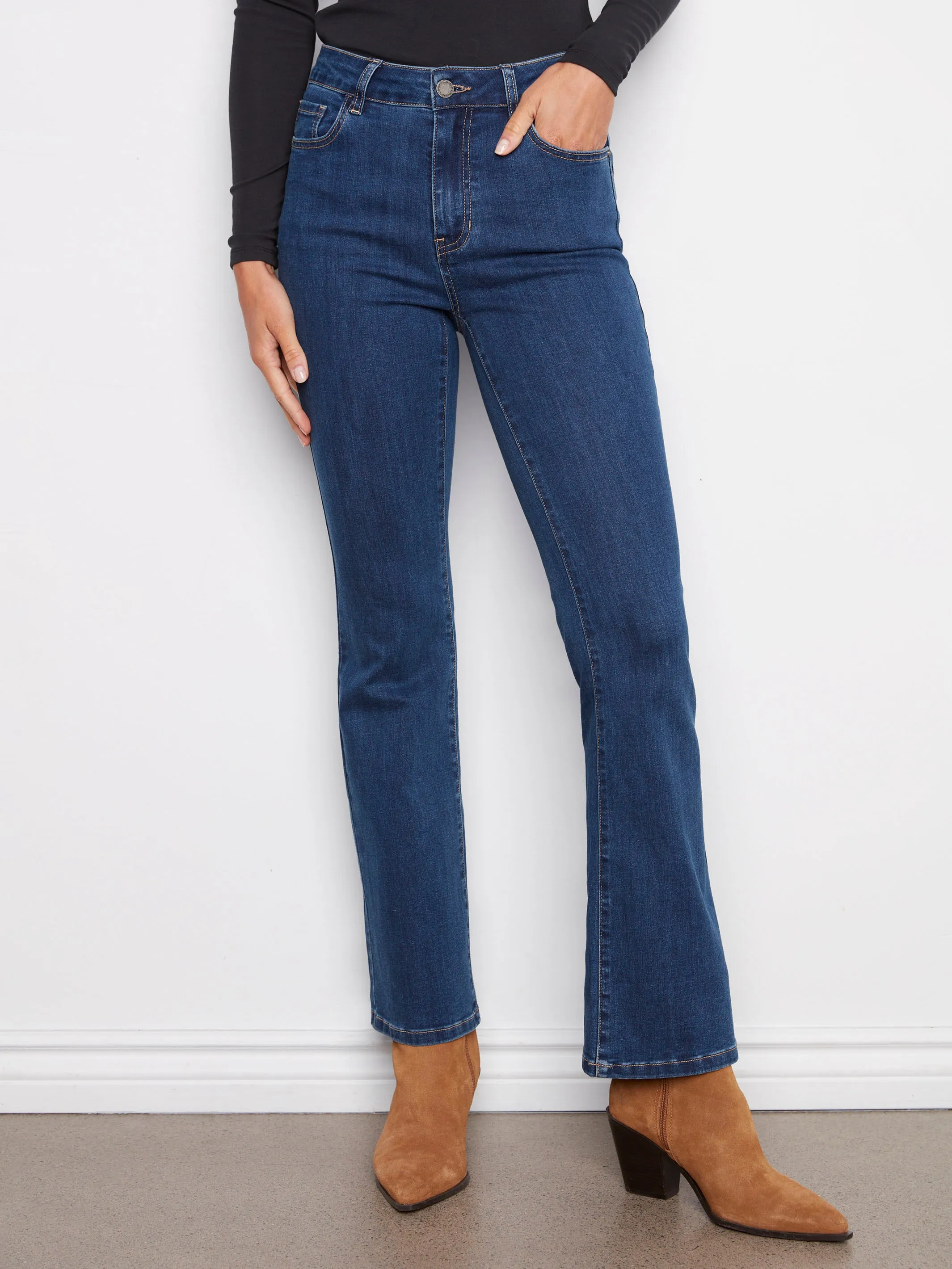 Streetwear Fan Evening Stroll Elegant Celine Flare Leg Jeans - Indigo