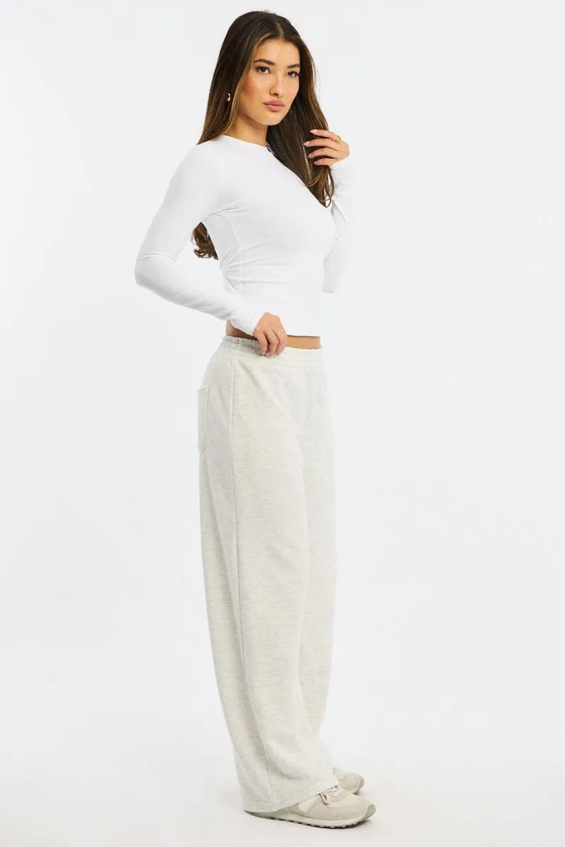 Grey Track Pants Wide Leg UV protection coating