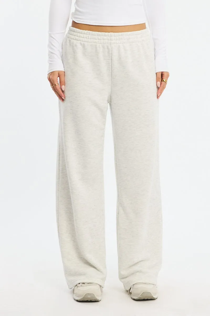 Everyday Layer Streetwear vibe Grey Track Pants Wide Leg