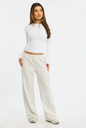 Adjustable loop Grey Track Pants Wide Leg