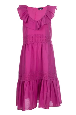 100% Cotton Voile Dress | MAGENTA | 6423A1 Festival Air