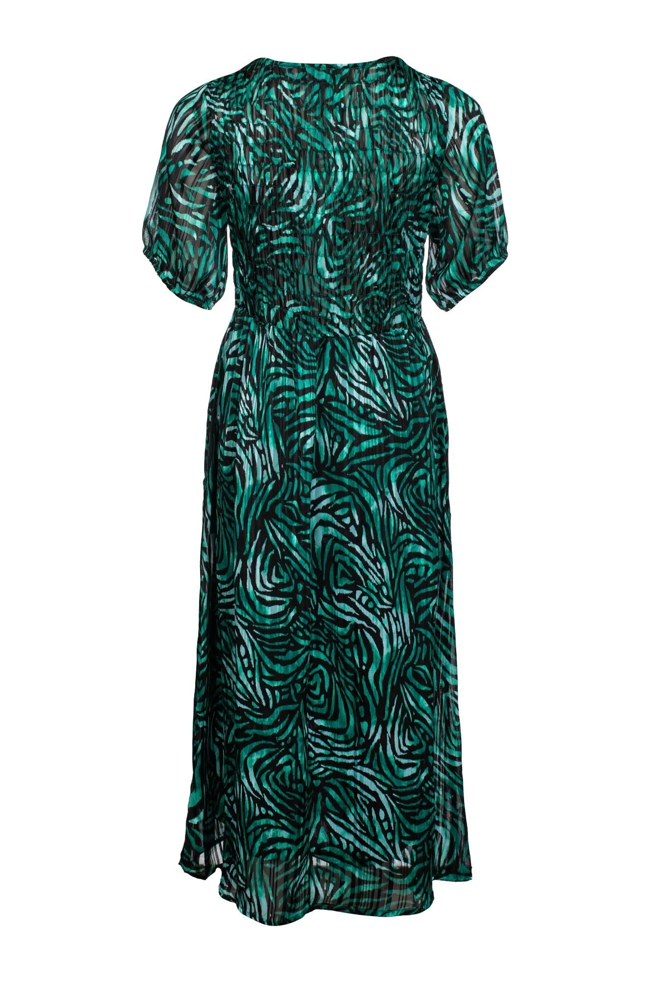 Adjustable drawstring MoistureWickingTechnology Dress | Emerald Black Abst | 8574C1
