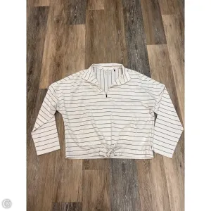 Athletic Sweatshirt Hoodie By Prana In Grey & White, Size: M AdjustableCuffs