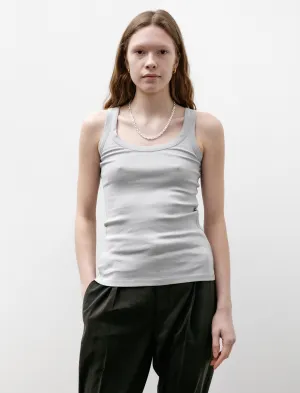 Warm Fit Rib Tank Top Blue Grey