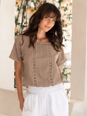 Daisy Organic Cotton Blouse Cinnamon Daily Outfit