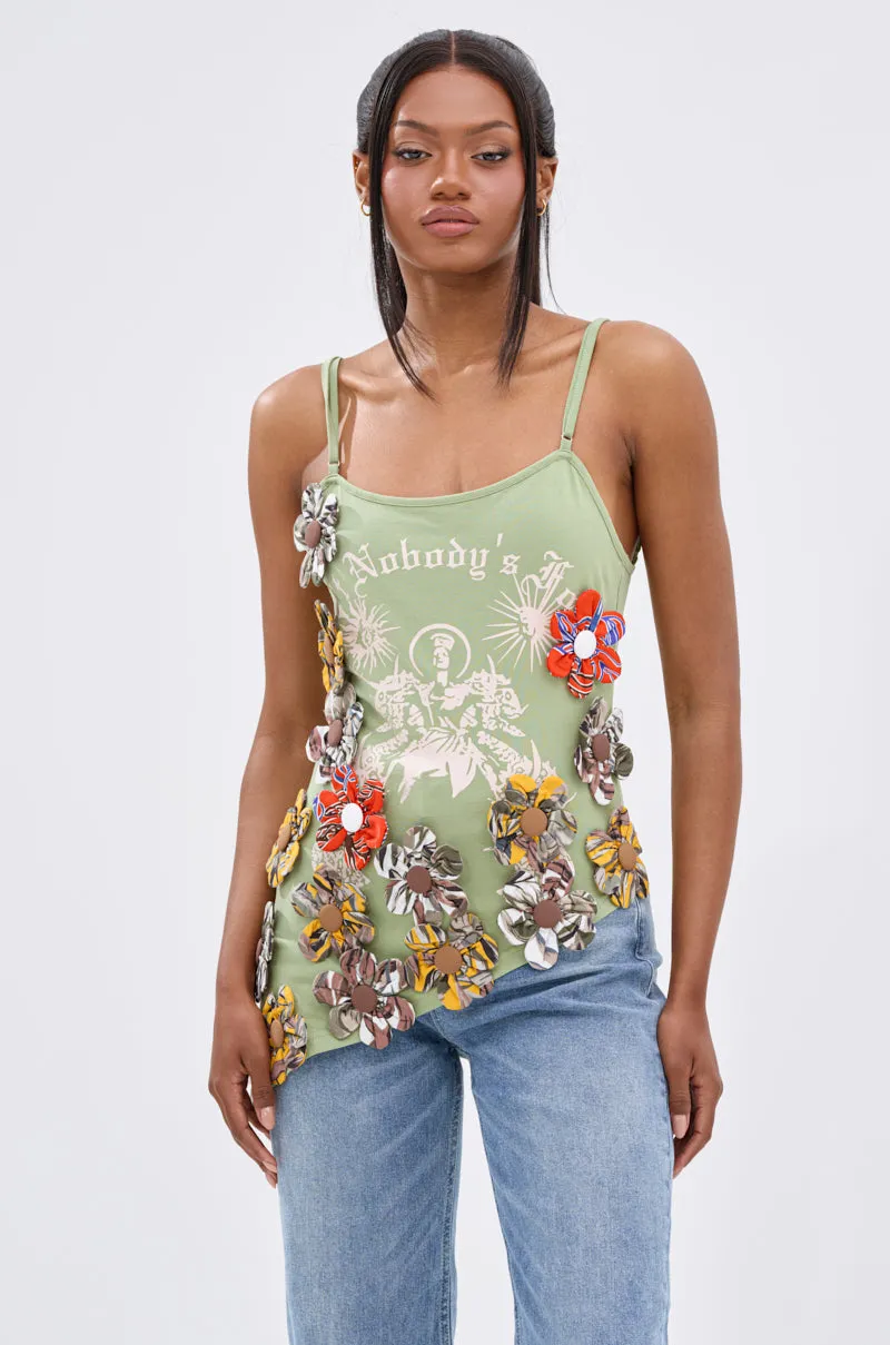 global market Cyber - secure FOR THE FREE FLORAL EMBELLISHED TOP