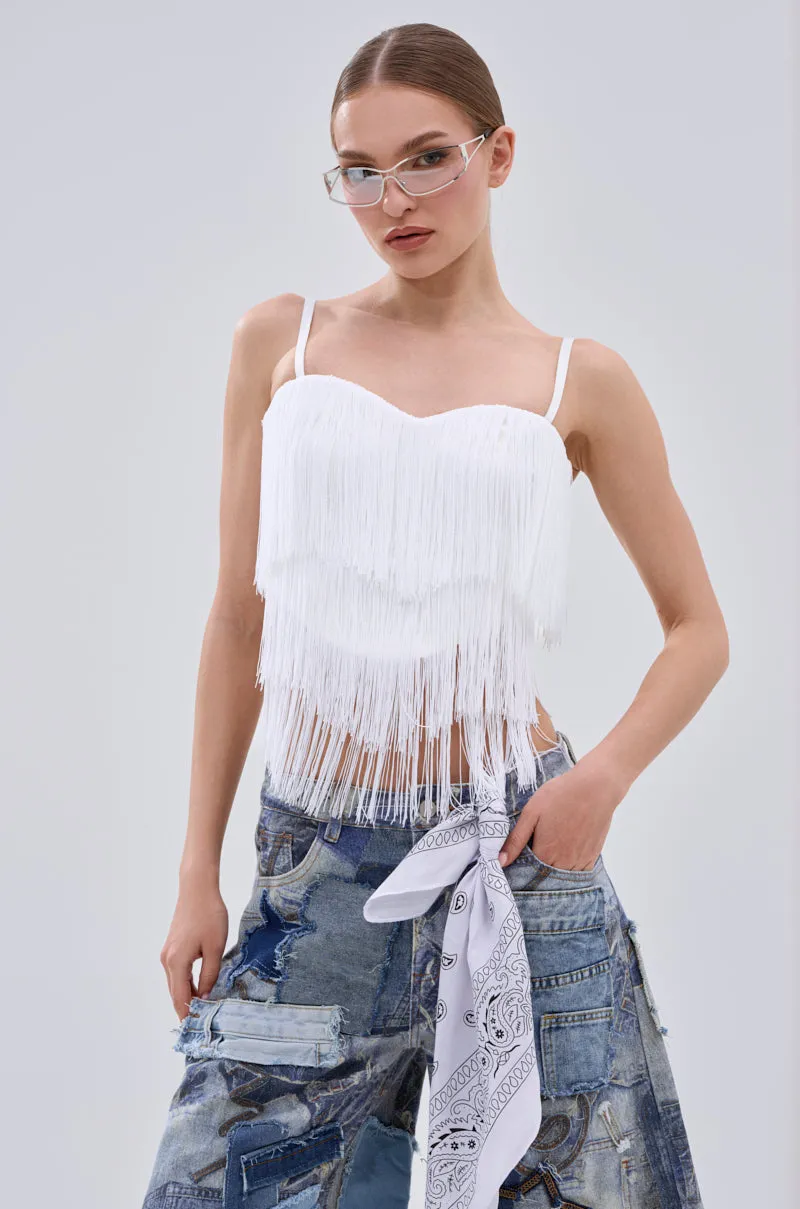 Breathable mesh non - magnetic SHAKE IT FOR ME FRINGE BLOUSE