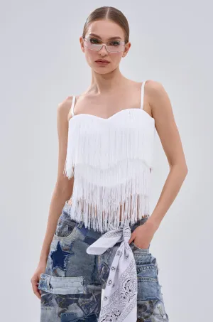 Four Way Stretch SHAKE IT FOR ME FRINGE BLOUSE