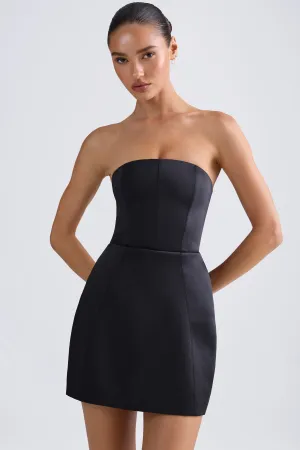 Bandeau Structured Tulip Mini Dress in Black Star Look