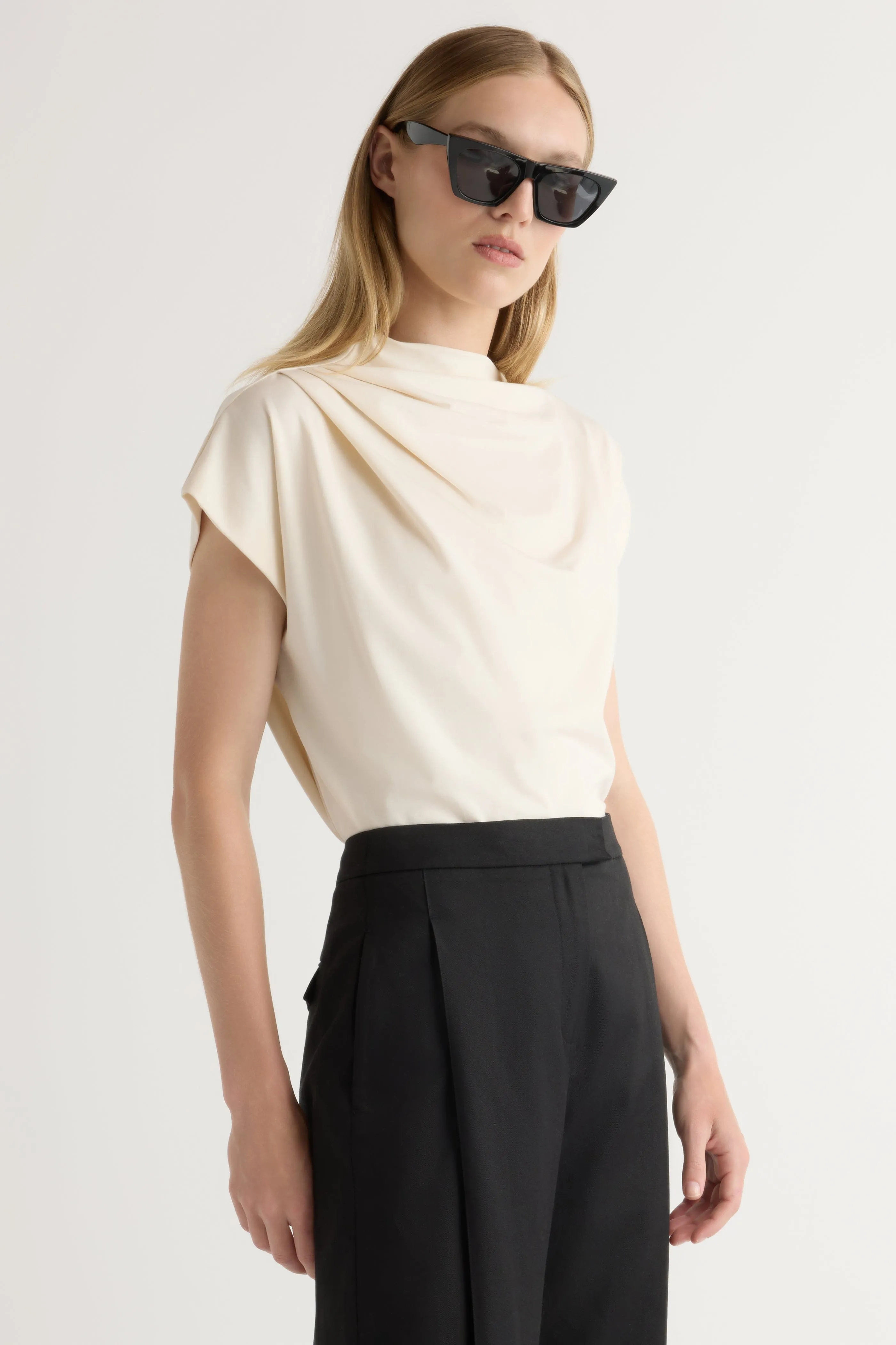 Kenny Asymmetric-Neck Tee TemperatureRegulating
