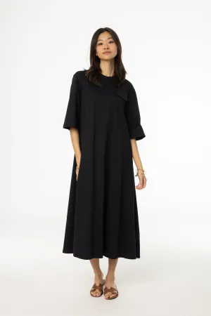 Black Pocket Tee Shirt Maxi Dress Heart Glow