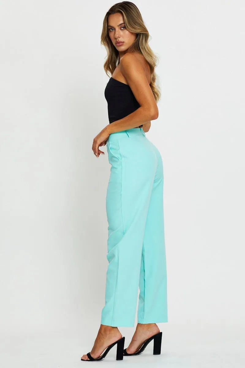 Green Pants Slim Leg FadeResistant Soft Structure